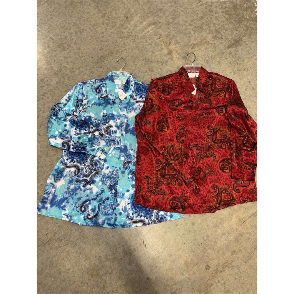 Vintage 90s NWT Studio C Classic Collection Blouse 2 Piece Lot 18/20